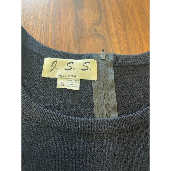 J.S.S knitwear 3 pcs suit small black/cream wool jacket pants tank womens lux - Picture 11 of 16